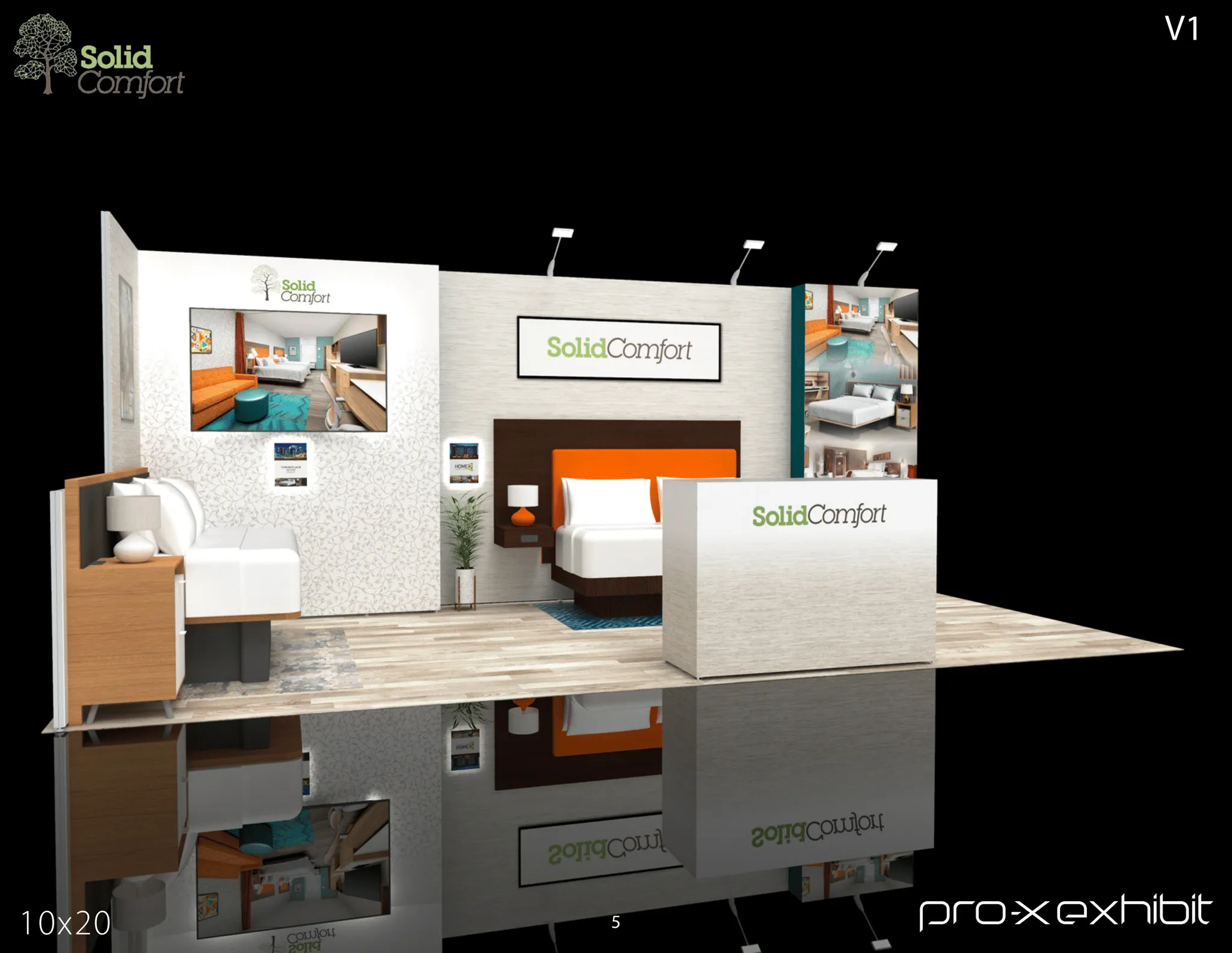 10x20 Inline booth design by Pro-X Exhibits